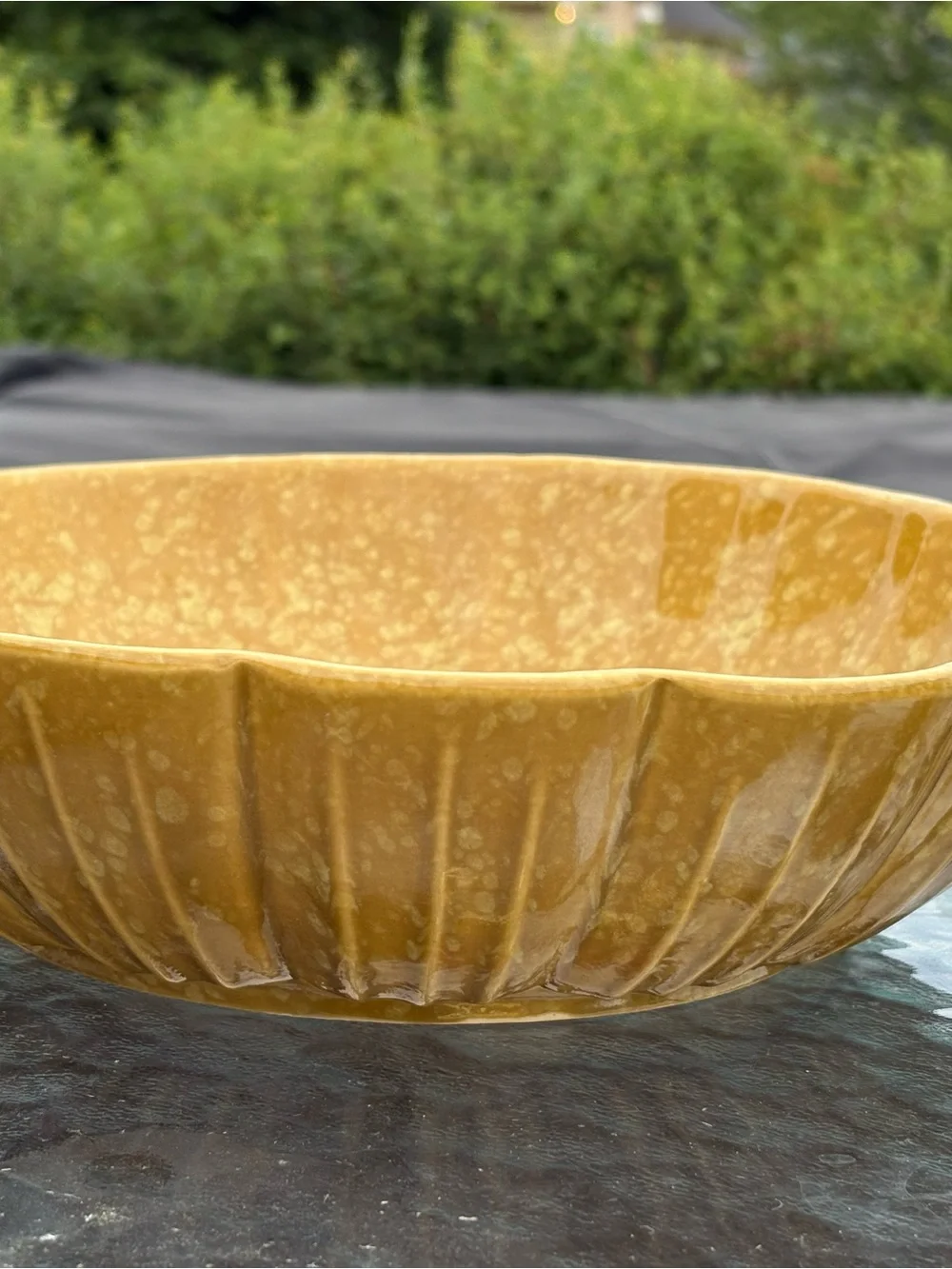 Vintage 1960’s 2pc McCoy USA 802 & 803 Mustard Pottery Bowl Set